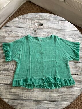As new, linen/cotton blend breezy beachy top, size L/XL